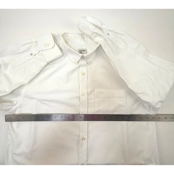 Old Navy Men's Regular Fit Oxford Shirt Stretch White, Long Sleeve, XL - Picture 9 of 14